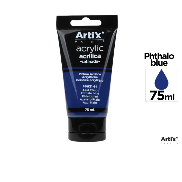 Pintura acrílica, 75 ml, Azul ftalo