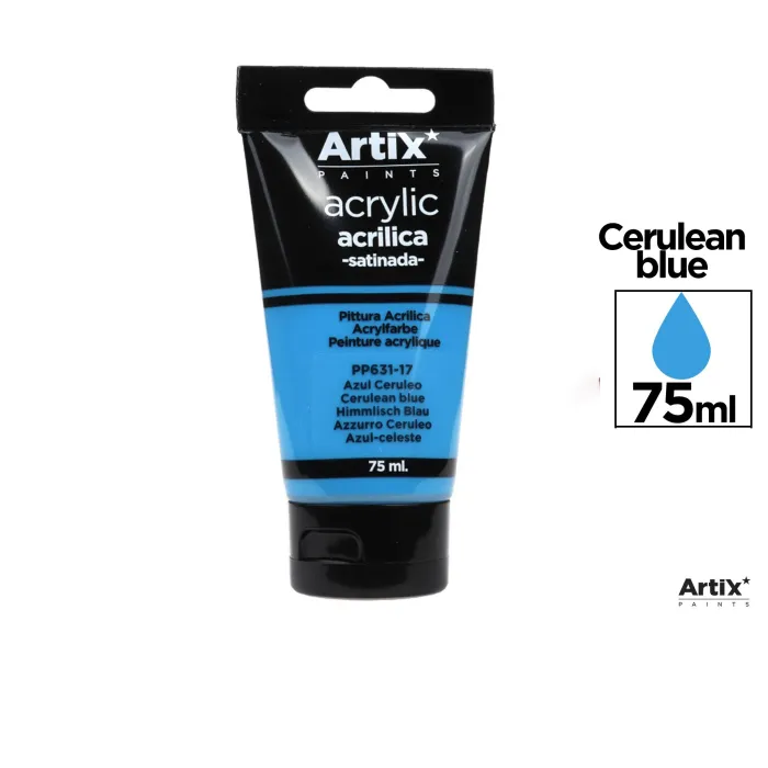 Pintura acrílica, 75 ml, Azul cerúleo