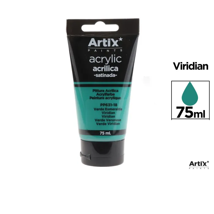 Pintura acrílica, 75 ml, Verde esmeralda