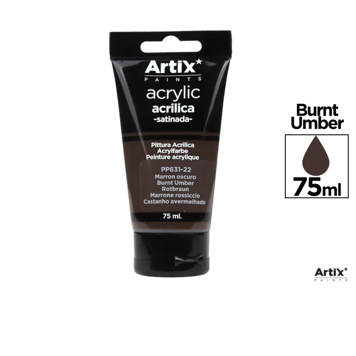 Pintura acrílica, 75 ml, Tierra sombra tostada