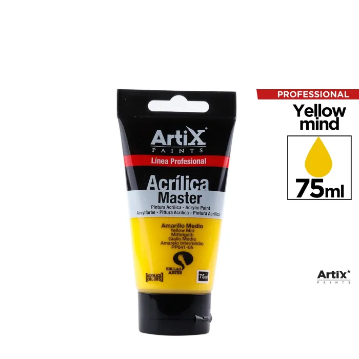 Pintura acrílica Expert, 75 ml, Amarillo medio