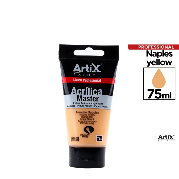 Pintura acrílica Expert, 75 ml, Amarillo Nápoles