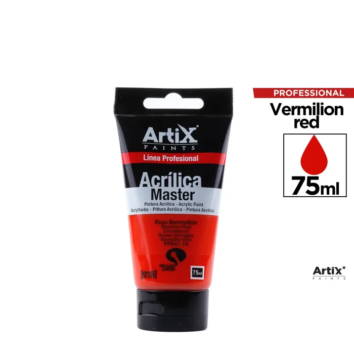 Pintura acrílica Expert, 75 ml, Rojo bermellón