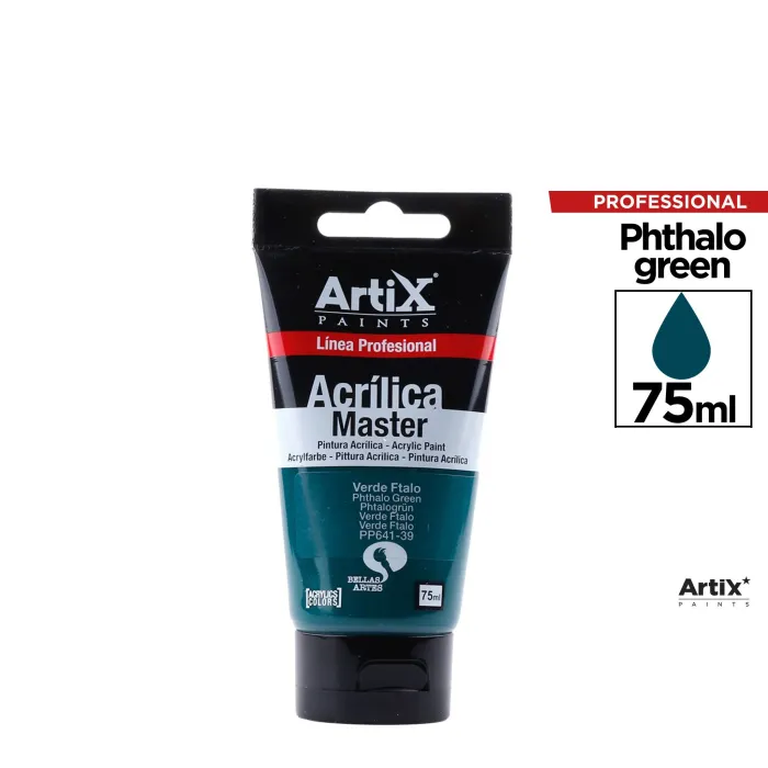 Pintura acrílica Expert, 75 ml, Verde ftalo
