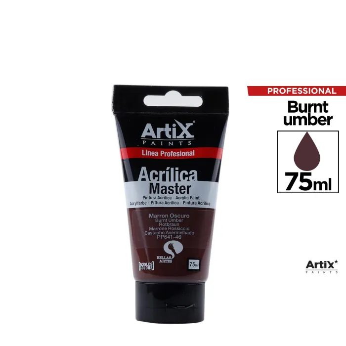 Pintura acrílica Expert, 75 ml, Marrón oscuro