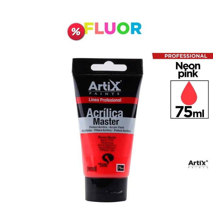 Pintura acrílica Expert, 75 ml, Rosa neón