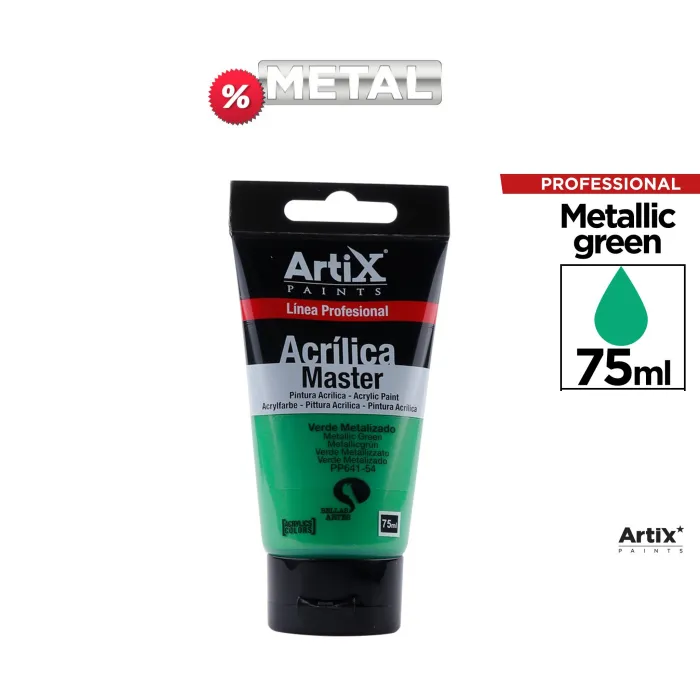 Pintura acrílica Expert, 75 ml, Verde metálico