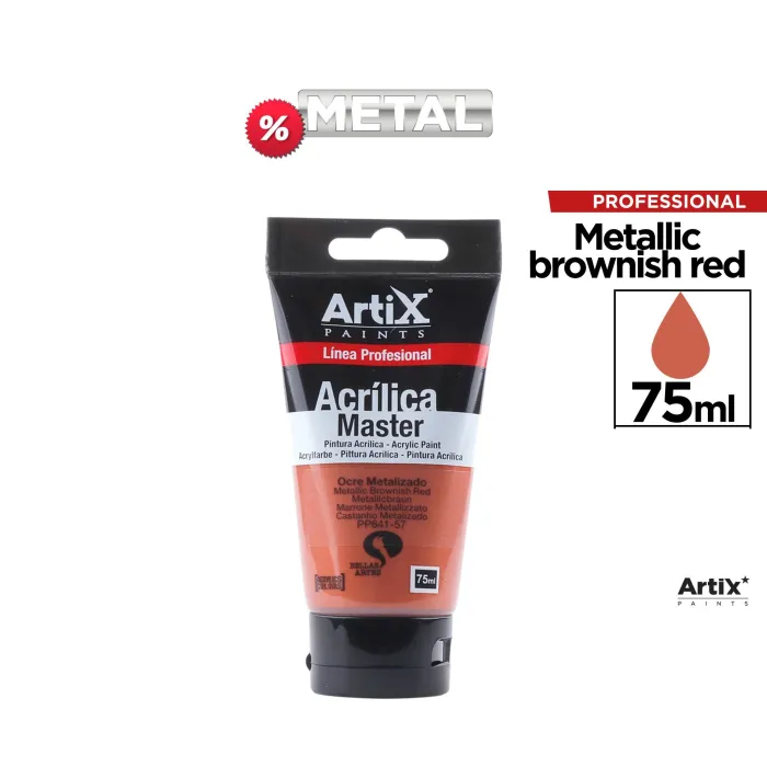 Pintura acrílica Expert, 75 ml, Rojo marrón metálico