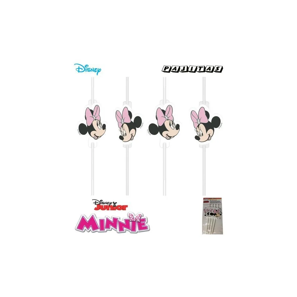 Pajitas de Papel Minnie Unicorn Paquete de 4 Unidades