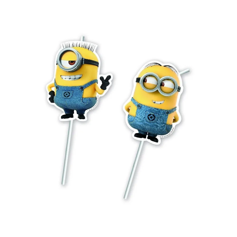 Pajitas de Plástico Lovely Minions Paquete de 6 Unidades