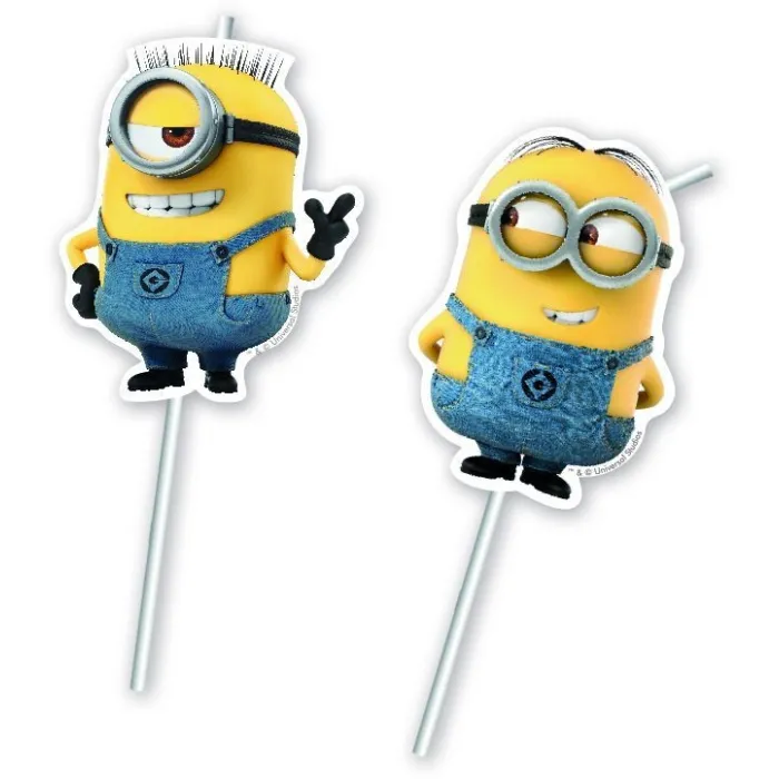 Pajitas de Plástico Lovely Minions Paquete de 6 Unidades