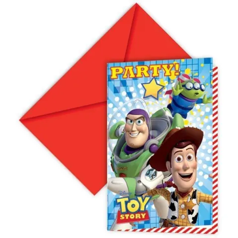 Tarjetas de Invitación Toy Story Star Power - Paquete de 8 Unidades