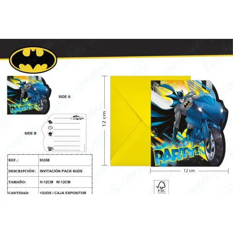 Tarjetas de Invitación Batman Rogue Rage - Paquete de 6 Unidades