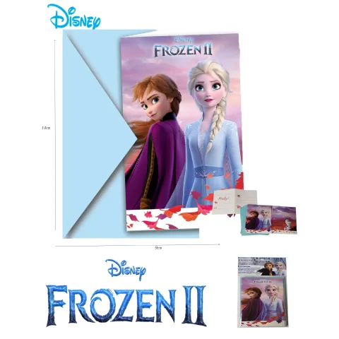 Tarjetas de Invitación Frozen II - Paquete de 6 Unidades