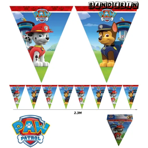 Banderín de Plástico Paw Patrol Let's Roll - 2.3m