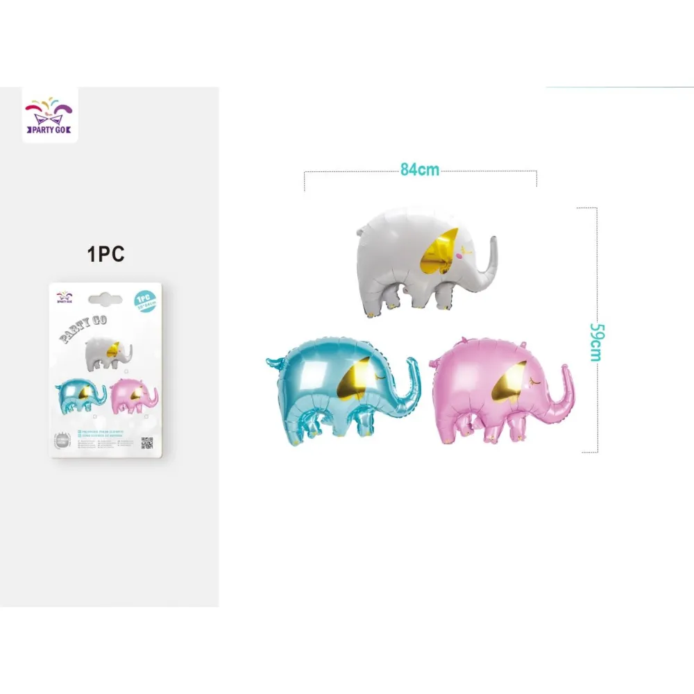 Globos Mylar de Elefante 59x84cm 1 Pieza - PartyGO