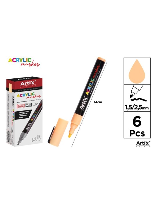 Pack de 3 rotuladores acrílicos Artix, Vainilla
