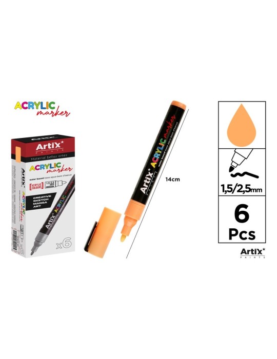 Pack de 3 rotuladores acrílicos Artix, Ocre