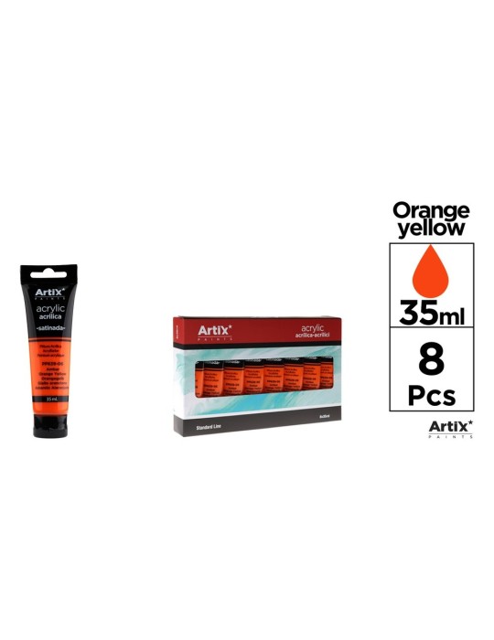 Pack de 4 tubos de pintura acrílica Artix 35 ml, Amarillo ámbar