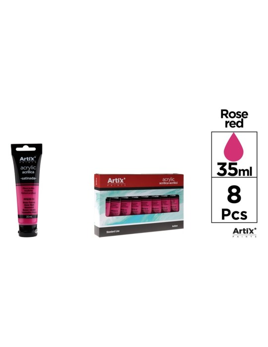 Pack de 4 tubos de pintura acrílica Artix 35 ml, Rosa fucsia