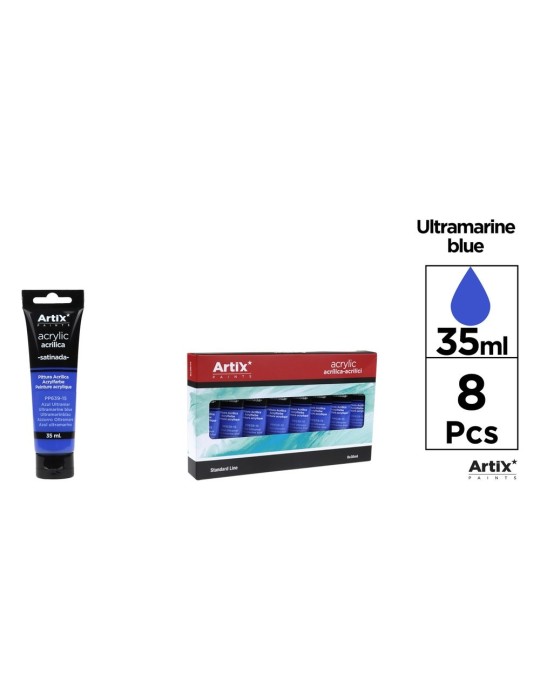 Pack de 4 tubos de pintura acrílica Artix 35 ml, Azul marino
