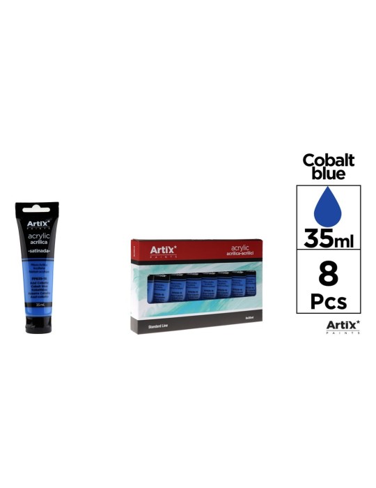 Pack de 4 tubos de pintura acrílica Artix 35 ml, Azul cobalto