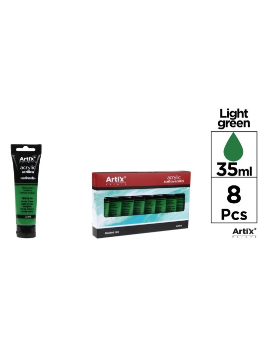 Pack de 4 tubos de pintura acrílica Artix 35 ml, Verde claro