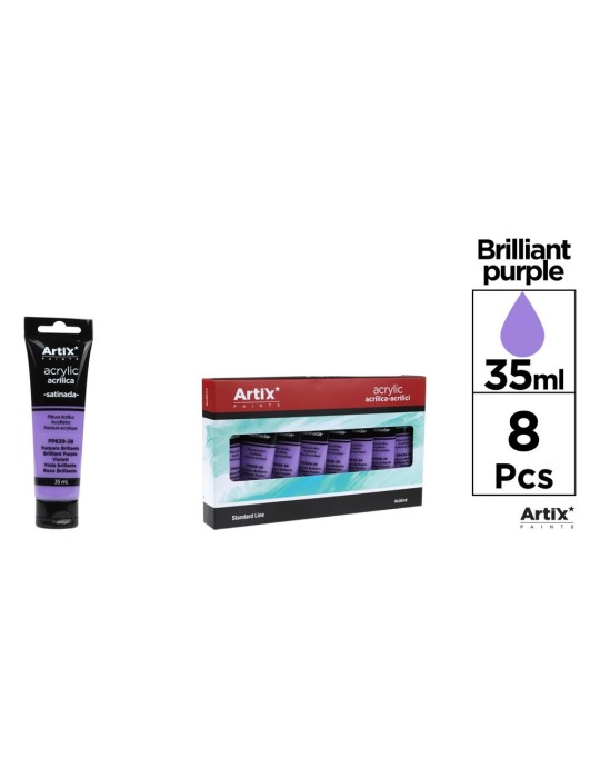 Pack de 4 tubos de pintura acrílica Artix 35 ml, Púrpura brillante