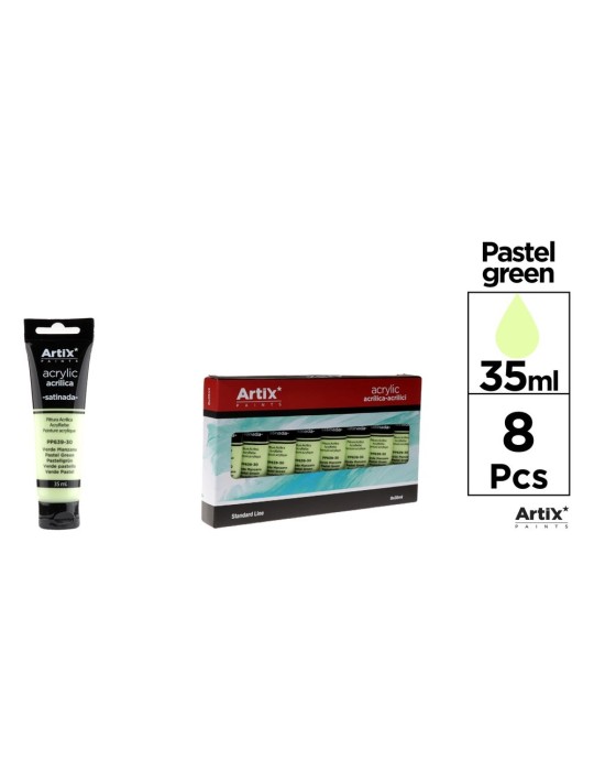 Pack de 4 tubos de pintura acrílica Artix 35 ml, Verde manzana