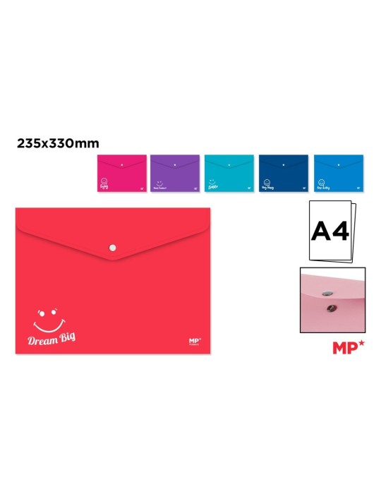 Pack de 30 carpetas sobre con botón A4 de diseños variados, Diseño 1