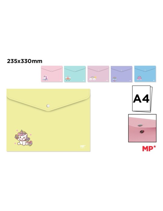 Pack de 30 carpetas sobre con botón A4 de diseños variados, Diseño 2