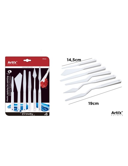 Pack de 6 sets de 6 espátulas de plástico Artix