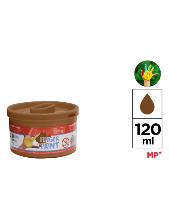 Pack de 3 botes de pintura de dedos Artix 120 ml, Marrón