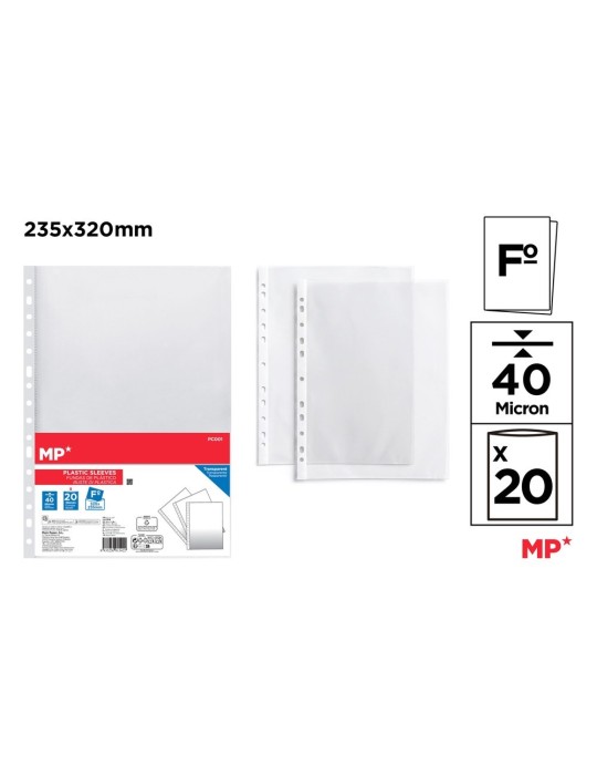 Pack de 6 paquetes de 20 fundas Fº cristal