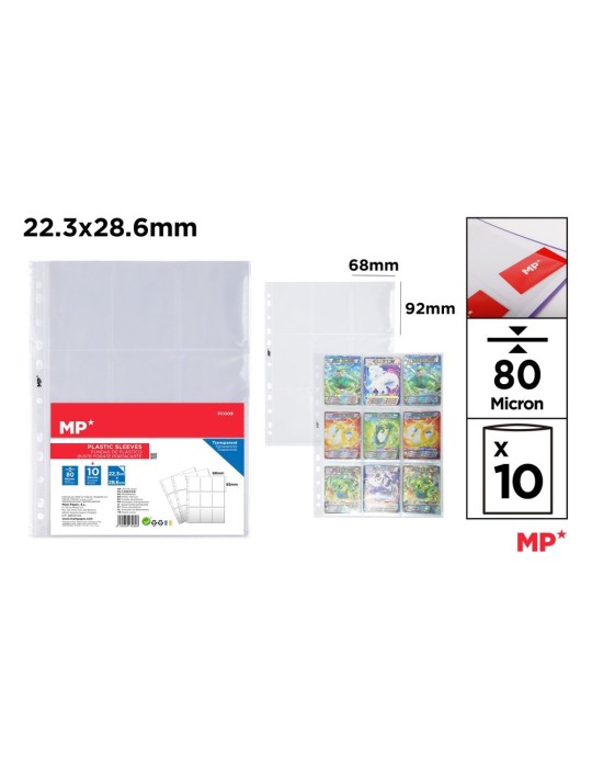 Pack de 6 paquetes de 10 fundas de 9 departamentos, 80 micras