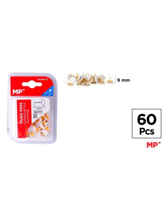 Pack de 6 cajas de chinchetas blancas 9 mm