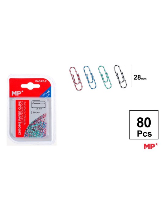 Pack de 6 cajas de 80 clips fantasía 28 mm