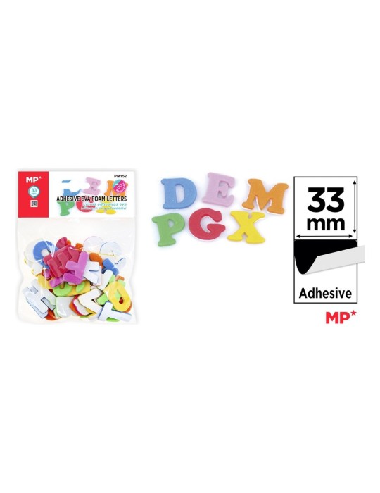 Pack de 6 paquetes de letras de goma EVA adhesivas grandes
