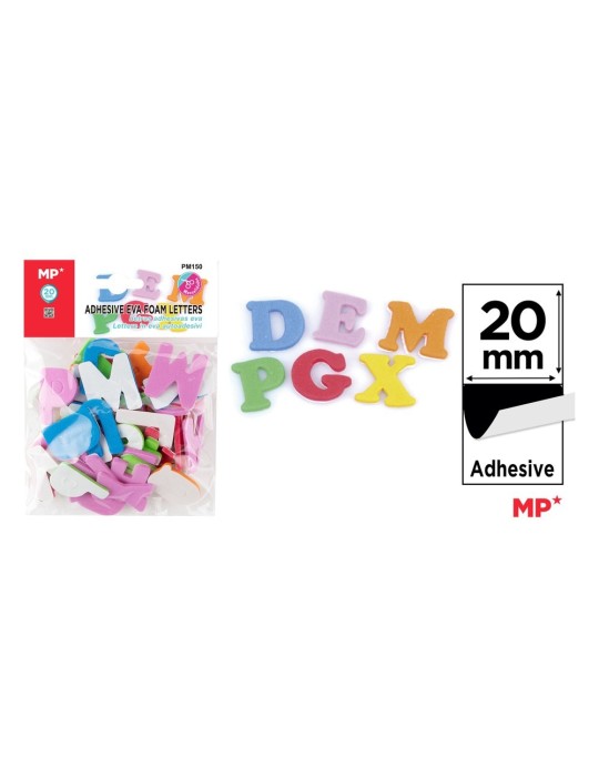 Pack de 6 paquetes de letras de goma EVA adhesivas