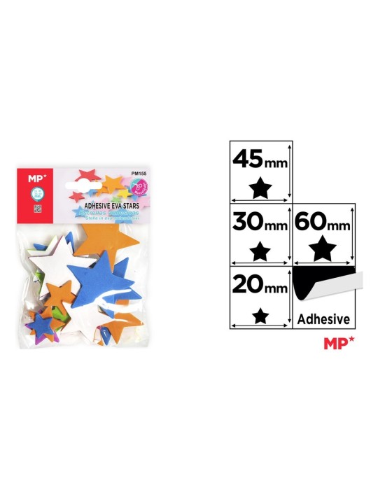 Pack de 6 paquetes de estrellas de goma EVA adhesivas