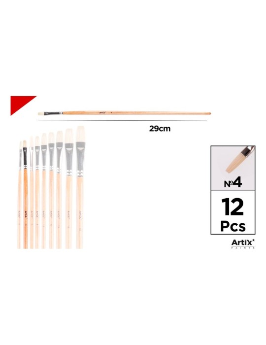 Pincel plano de cerda natural - Artix, Nº 4