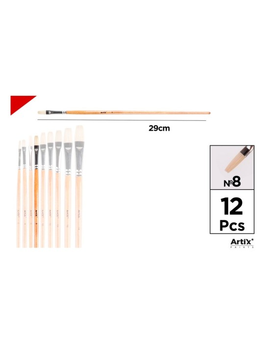 Pincel plano de cerda natural - Artix, Nº 8
