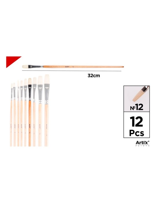 Pincel plano de cerda natural - Artix, Nº 12