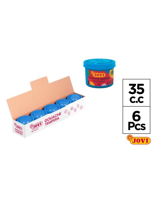 Témpera gouache en bote de 35 ml - JOVI, Azul cian