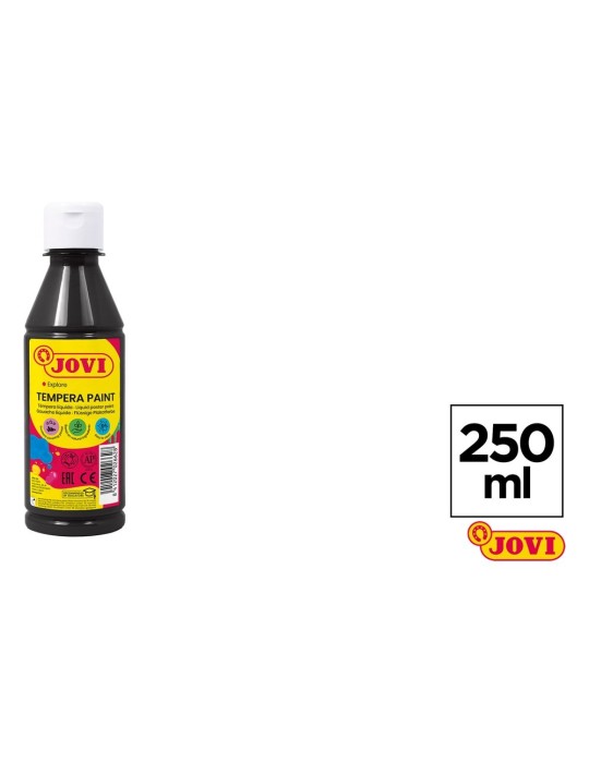 Témpera líquida en bote de 250 ml - JOVI, Negro