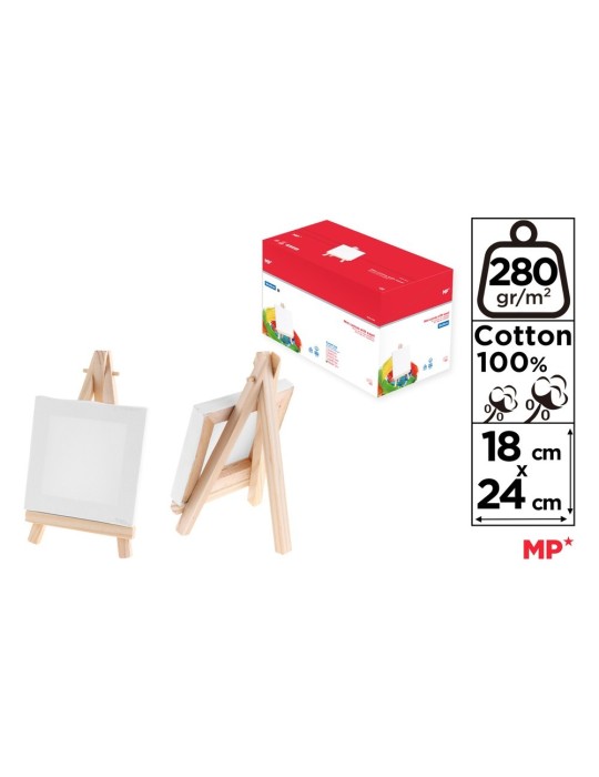 Lienzo mini con caballete, 280 g/m², 18 × 24 cm