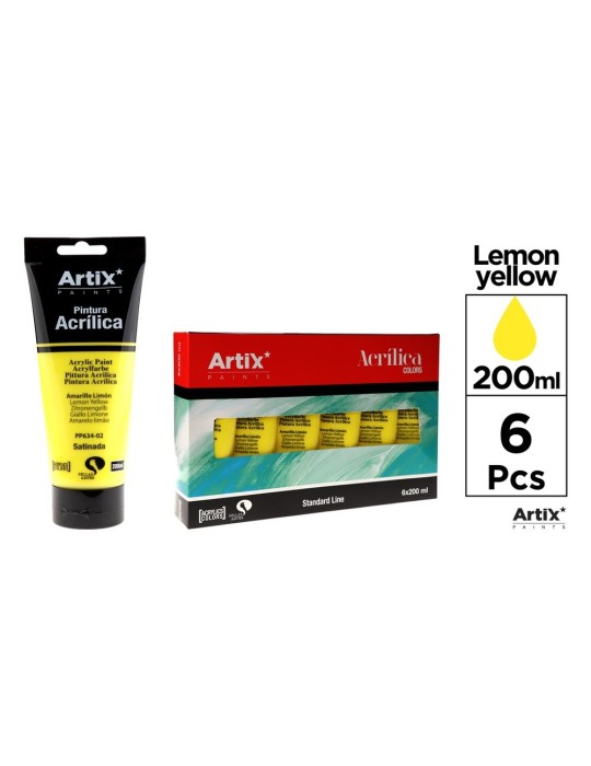 Pintura acrílica, 200 ml, Amarillo limón