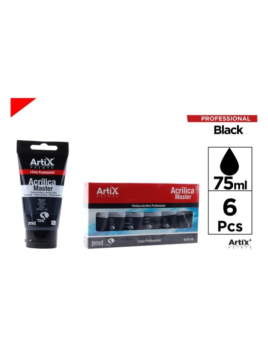 Pintura acrílica Expert, 75 ml, Negro