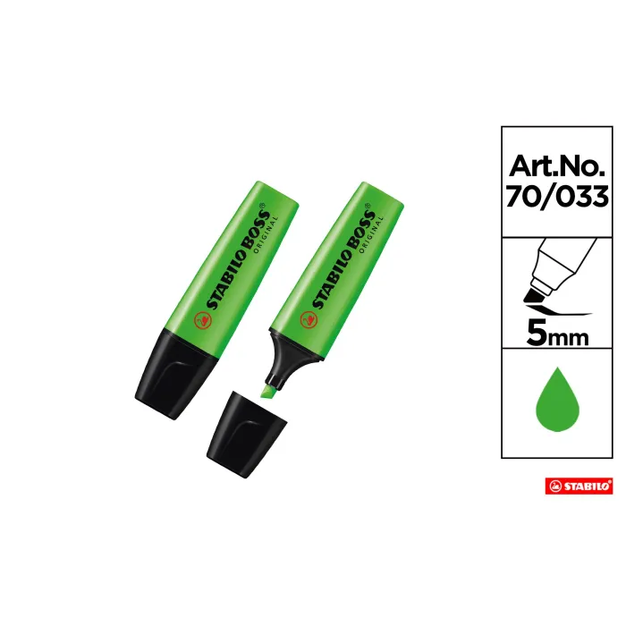 Marcador Boss Original 70 5 mm - Stabilo, 33 verde