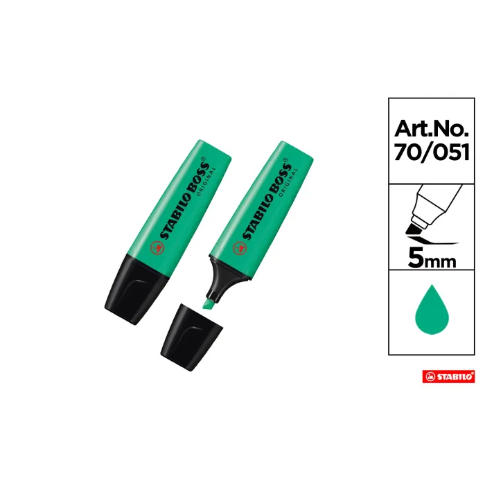 Marcador Boss Original 70 5 mm - Stabilo, 51 turquesa